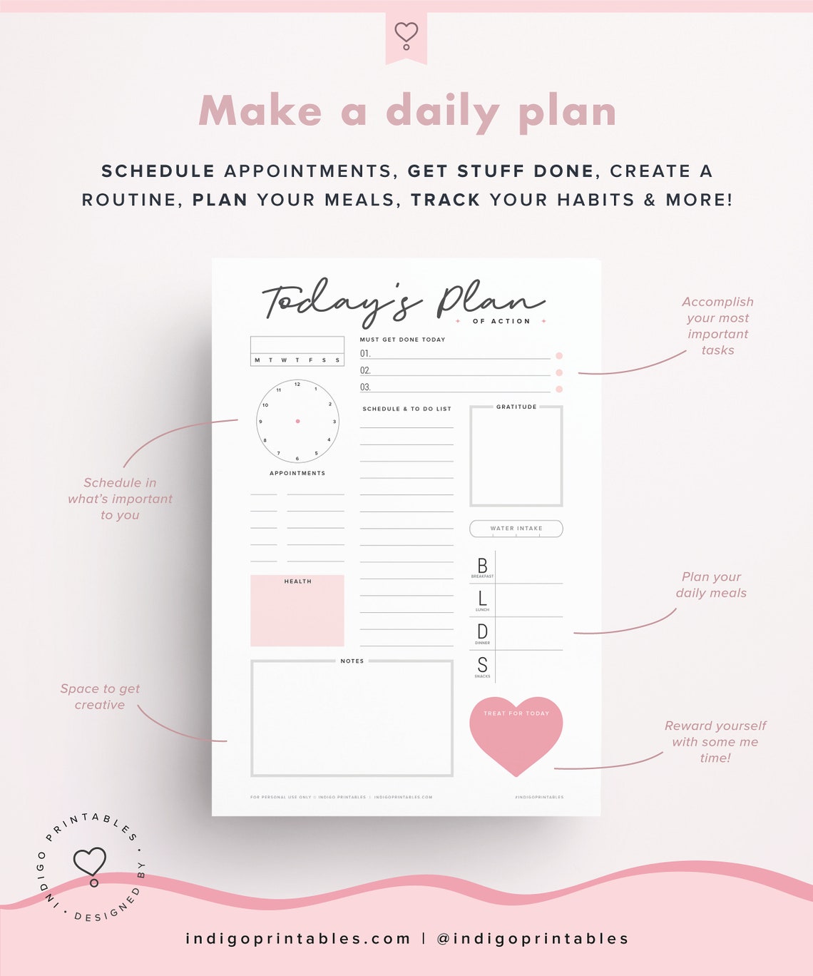 Daily Planner Printable Day Organizer A4 Daily Planner | Etsy