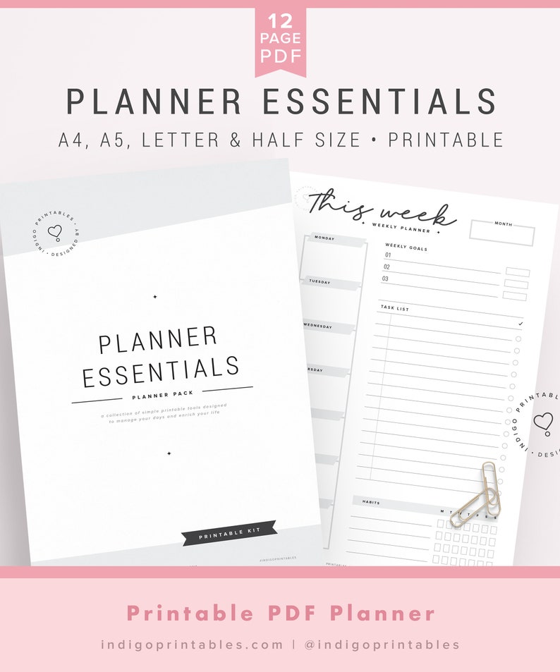 Planner Basics, Electronic Planner, Bullet Magazine, Templates, Planner Packs, Planner Printable, Month to month Planner Printable, Indigo Printab image relating to Etsy Printables known as Planner Principles, Electronic Planner, Bullet Magazine, Templates, Planner Packs, Planner Printable, Every month Planner Printable, Indigo Printab