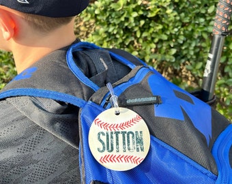 Baseball Bat Bag Name Tag | Personalized Sports Bag Tag | Custom Baseball Name Tag | Luggage Tag | Bookbag Name Tag | Tournament Team Bag