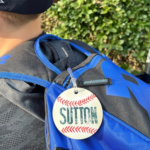 CUSTOM Personalized Boys Baseball Bat Bag Tag for Backpack Etsy