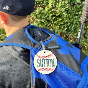 Baseball Bat Bag Name Tag | Personalized Sports Bag Tag | Custom Baseball Name Tag | Luggage Tag | Bookbag Name Tag | Tournament Team Bag