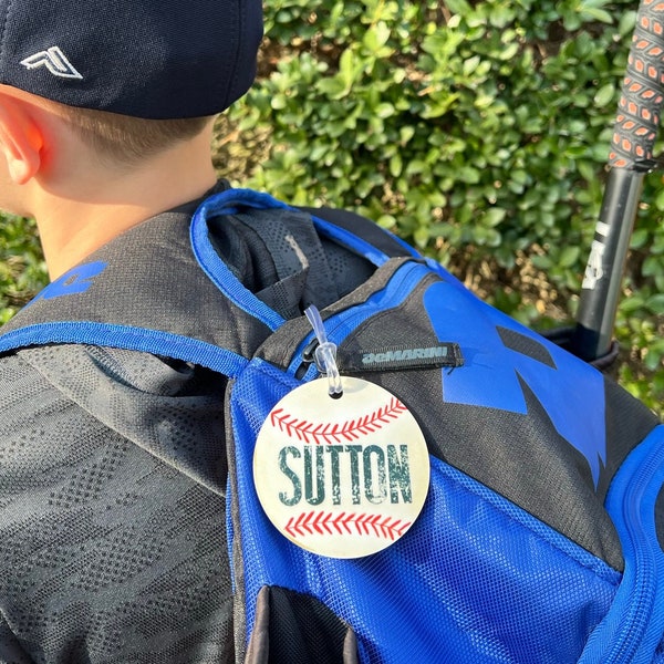 Baseball Bat Bag Name Tag | Personalized Sports Bag Tag | Custom Baseball Name Tag | Luggage Tag | Bookbag Name Tag | Tournament Team Bag