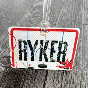 Hockey Bag Name Tag | Personalized Sports Bag Tag | Custom Hockey Name Tag | Ice Hockey Tag | Luggage Tag |  Hockey Tournament Gift
