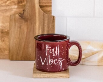Fall Vibes Fall Autumn Mug | Campfire Mug |  15oz Blue Mug