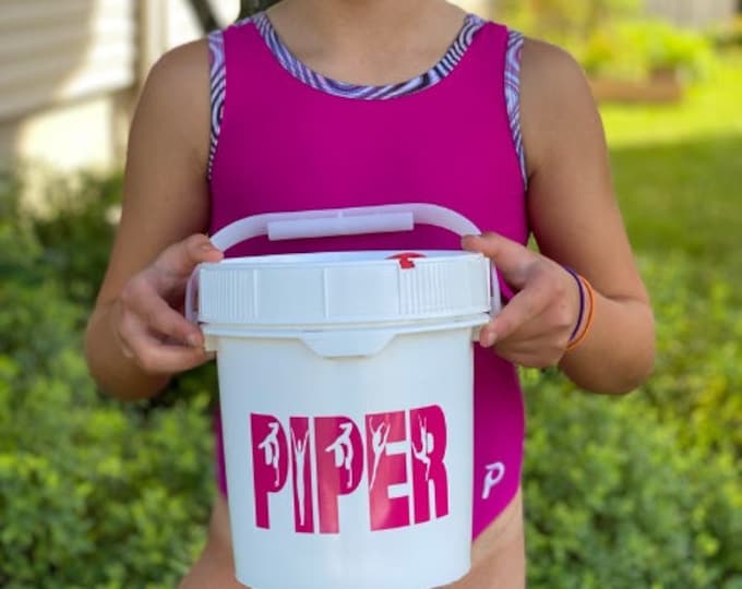 Gymnastics Chalk Bucket Personalized Chalk Pail for Youth Gymnastics