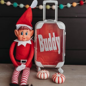Elfen-Koffer-Stütze | Weihnachtselfe Prop Koffer | Elfen Accessoires für Kinder Weihnachten | Personalisierter Elfen-Koffer | Eigener Elfen-Koffer