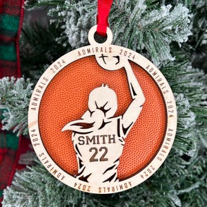 Basketball Player Custom Ornament | Basketball Leather Personalized Christmas Ornament