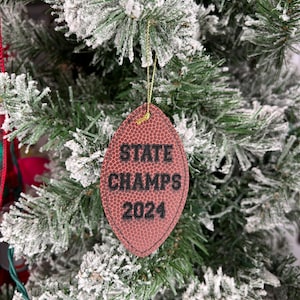 Leather Football Custom Engraved Ornament | Football Leather Personalized Christmas Ornament | Football Player Football Coach Christmas Gift