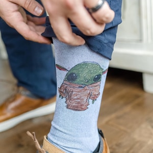 Kid's Artwork Dress Socks - Turn Your Child's Handwriting or Drawing Into Gift for Dad Uncle Godfather or Grandpa | Men's Gift from Child