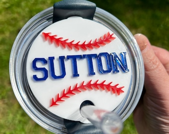 Baseball Topper for Stanely 40oz tumbler | Personalized Baseball Lid Cover | Baseball Mama Baseball Coach Baseball Parent Travel Baseball