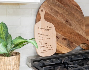 Recipe Cutting Board - Handwritten Recipe Engraved, Keepsake Recipe or Grandmother's Handwriting | Kitchen Decor | Family Favorite Recipe