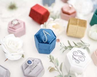 Personalized Ring Box For Wedding, Personalized Velvet Ring Box, Velvet Monogram Ring Box, Ring Box Wedding