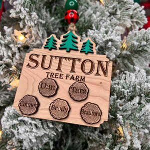 Family Name Tree Farm Ornament | Tree Farm Ornament for Every Family Member Up to 10 Names or Pets