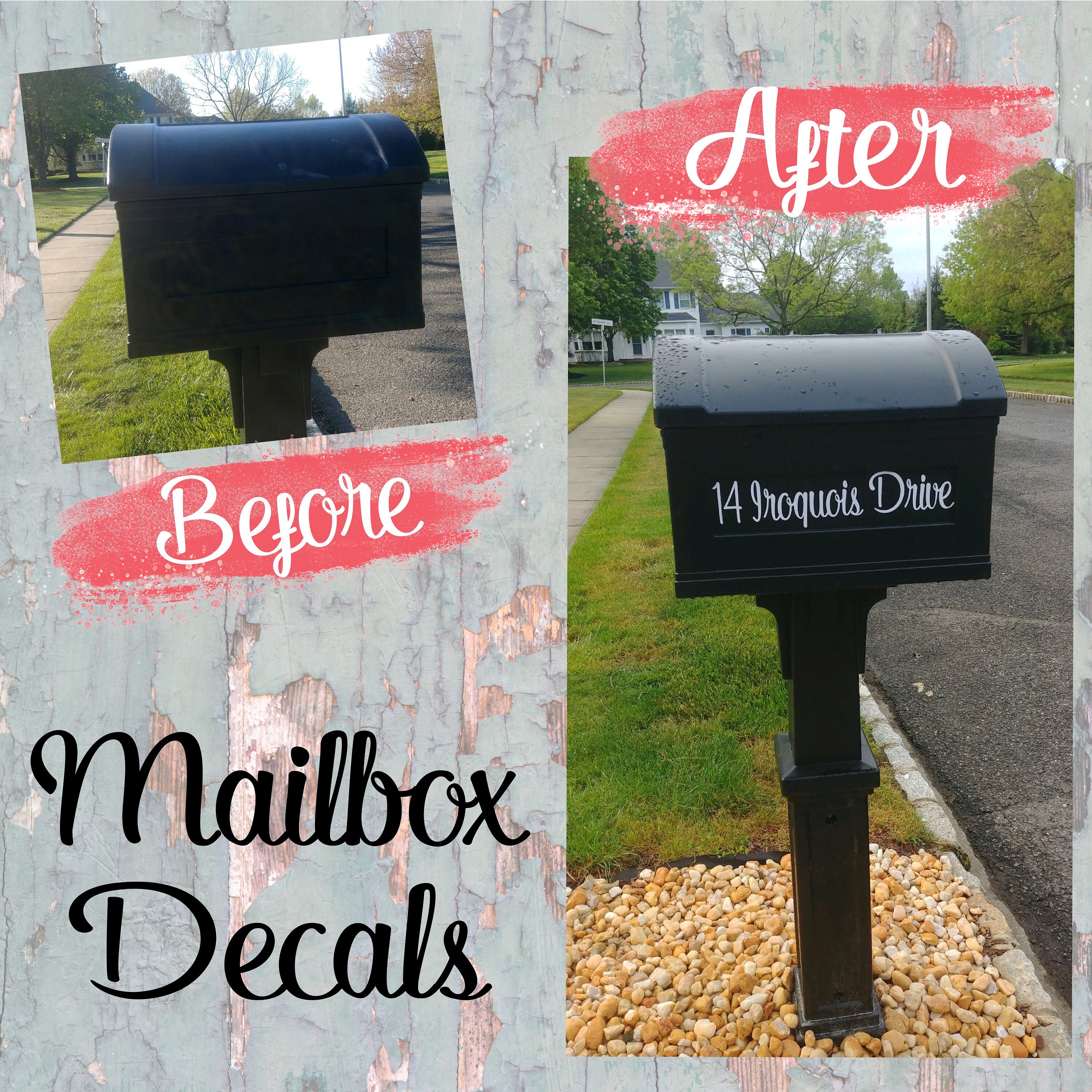Personalized Mailbox Decal Address or Name Decal Vinyl Etsy Canada