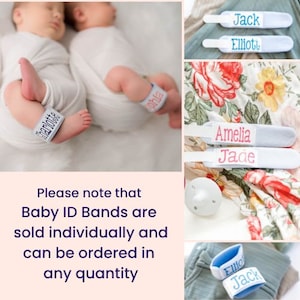 Twin Baby ID Bracelet for Girls | Personalized Name Band | Newborn Twin Gift | Hospital ID Anklet | NICU Multiples | Triplet Baby Shower bild 3