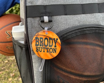 Basketball Bag Nametag | Personalized Sports Bag Tag | Custom Basketball Name Tag | Luggage Tag | Bookbag Nametag | Tournament Team Bag