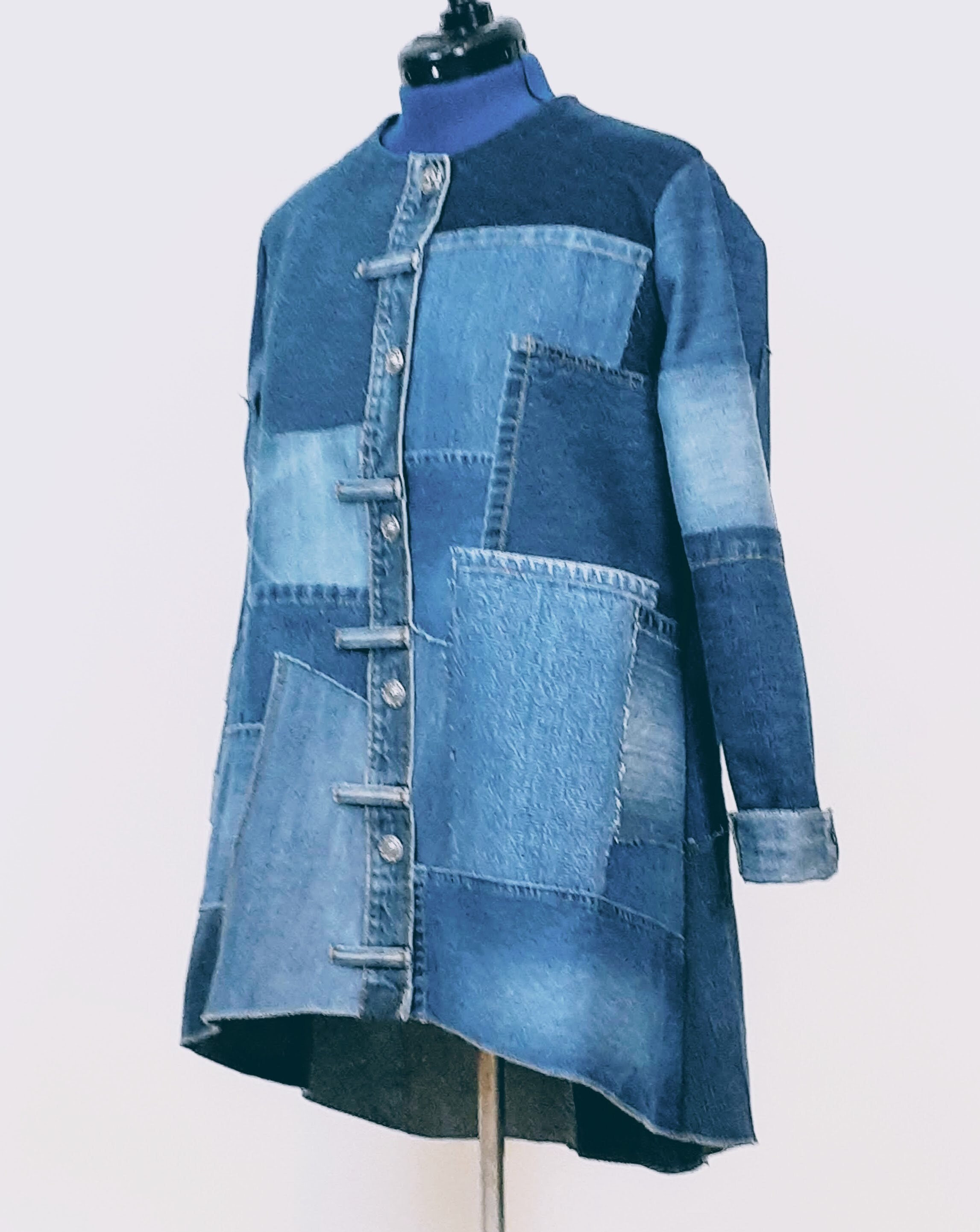 denim swing coat