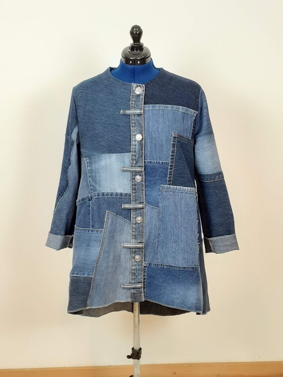 denim swing coat