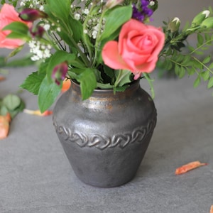 Handcrafted Celtic Knot Vase: Gold Metallic Irish Decor