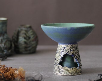 Handmade Ceramic Goblet  - Underwater - School of Fish Design - Pottery - Made in Ireland