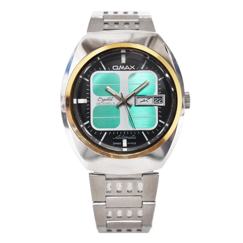 Buy 1980s Vintage Omax Automatic Watch Ode to Atari in Green