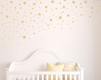 gold star vinyl, gold star sticker, star wall sticker, vinyl stars for wall, star decal, nursery star gold vinyl, falling star vinyl