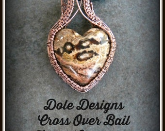 Wire Weave Wrap Heart Cabochon Cross Over Bail Tutorial