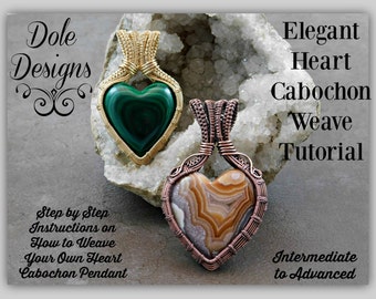 Elegant Heart Cabochon Wire Weave Wrap Tutorial