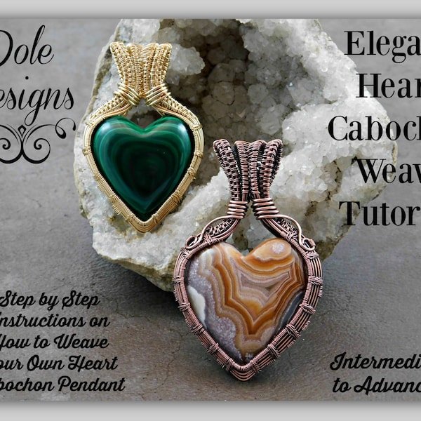 Elegant Heart Cabochon Wire Weave Wrap Tutorial