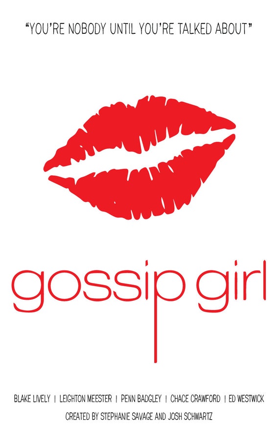 Gossip Girl Minimalist Poster Etsy Gossip Girl Minimalist Poster Etsy