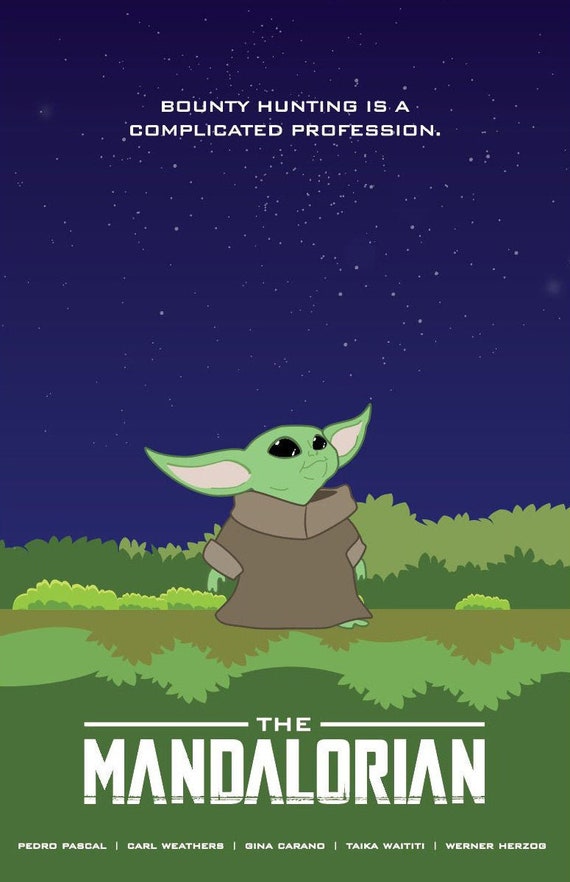 Minimalist Poster of The Mandalorian and Baby Yoda Christmas Gift