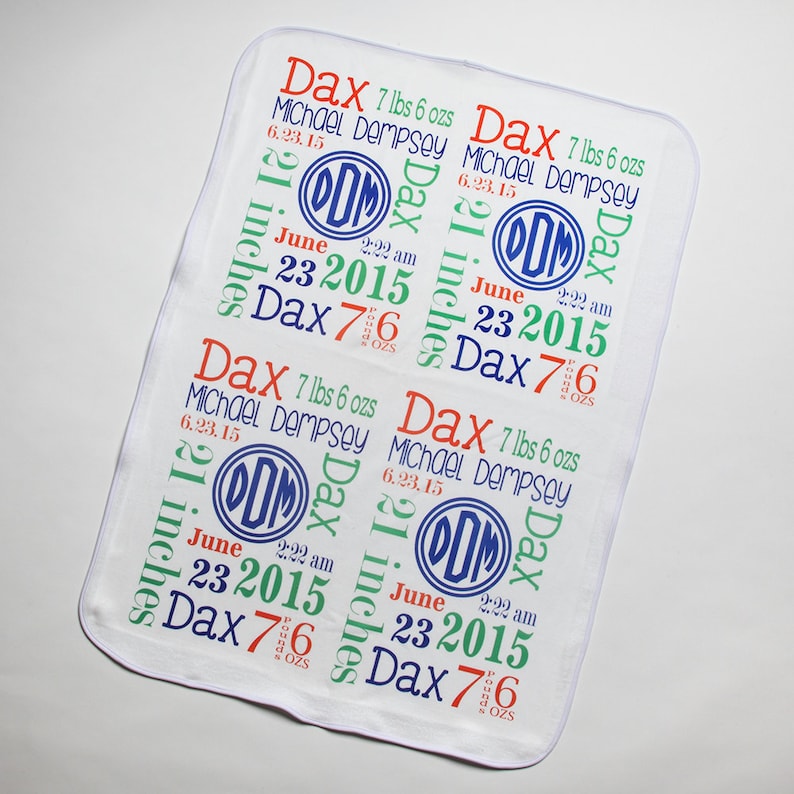 Personalized Baby Boy Blanket with birth information. Gift Etsy