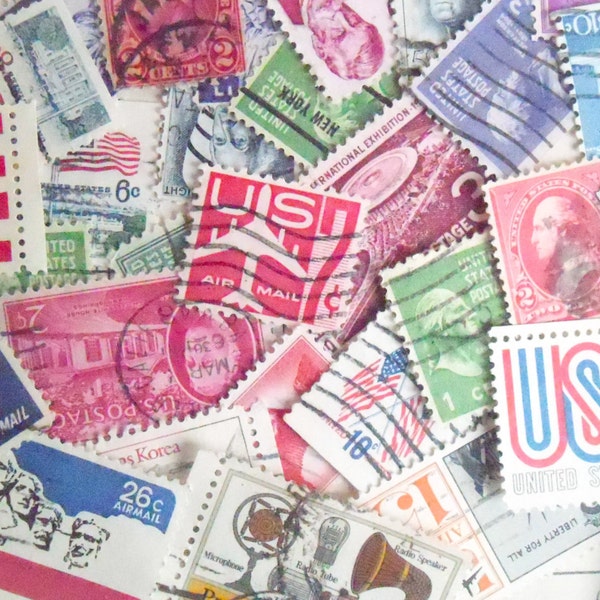 Vintage USA Postage Stamps  30 Used Vintage Postage Stamps United States Postage Stamps Vintage Stamps Scrapbooking Altered Art LA