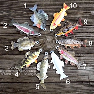 Felt Fish for Magnetic Fishing Game, Fabric Fish Christmas Ornaments Decor, trout, freshwater fish, felt fish