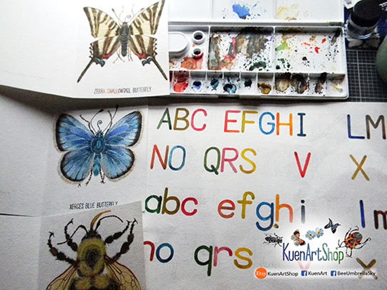 A-Z Insect Alphabet Poster 8x10 Digital Download INSTANT DOWNLOAD