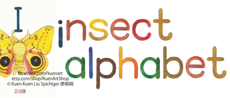 A-Z Insect Alphabet Poster 8x10 Digital Download INSTANT DOWNLOAD