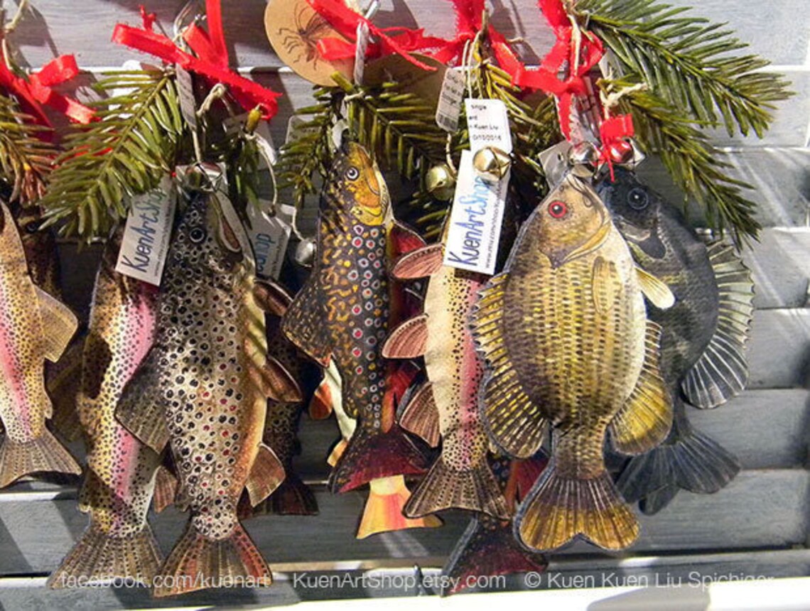 Trout and Aquatic Insects Ornaments Trout Fish Christmas Etsy