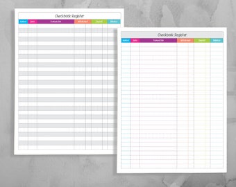 Checkbook Register Printable - Organize Finances