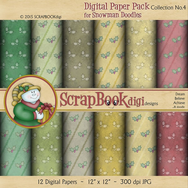 Weihnachten Digitalpapier, Digi Papiere, druckbare Papiere, Digi Kits, hohe Auflösung & INSTANT DOWNLOAD 'Digital Paper Pack ' Sammlung Nr.4'
