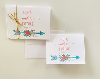 Graduation Card - Scripture encouragement/Handmade Jeremiah 29:11 Card/ Hand drawn arrow design/Hope Future Card/College Student/Teen Card