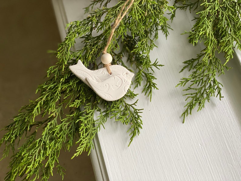 Clay Bird OrnamentTagHandmadeMama and Baby Bird OrnamentSingle Clay Bird New MotherNew Baby OrnamentGift TagChristmas Tree Ornament