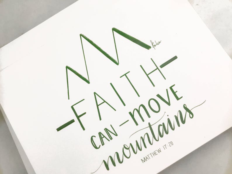 Faith Encouragement Cards /single or 4pc Set Faith Can Move - Etsy