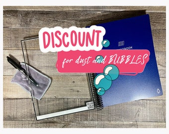 Discount for Dust and Bubbles!  QR Code Embedded Acrylic Cover Sheet for Rocketbook notebooks and Rocketbook filler pages.