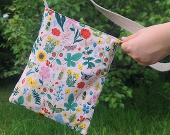 Sac au trésor réversible Fourre-tout pour étude de la nature Sac pour promenade dans la nature Fourrage Cadeau pour l'école à la maison