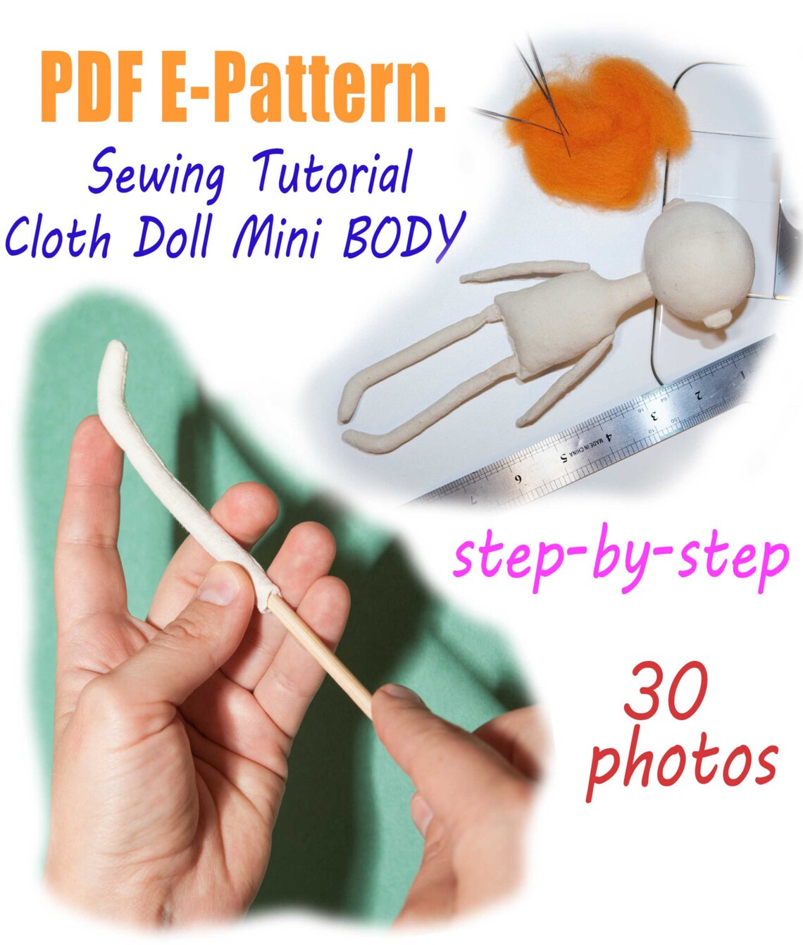PDF Cloth Doll Body Pattern Dolls Body Sewing Pattern Pdf Etsy
