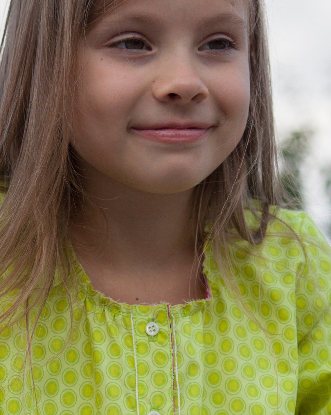 Girls Peasant Blouse, Tunic Blouse, Cotton Peasant Blouse, Long Sleeve