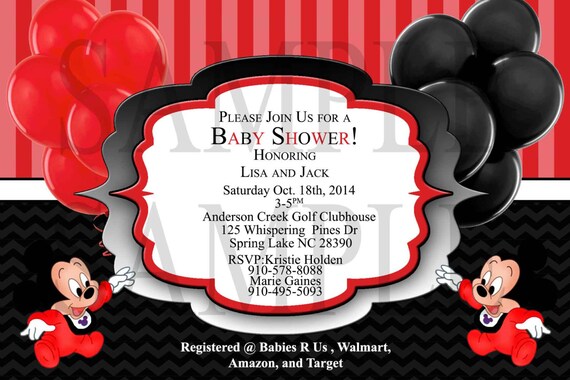 mickey mouse baby shower invitations walmart