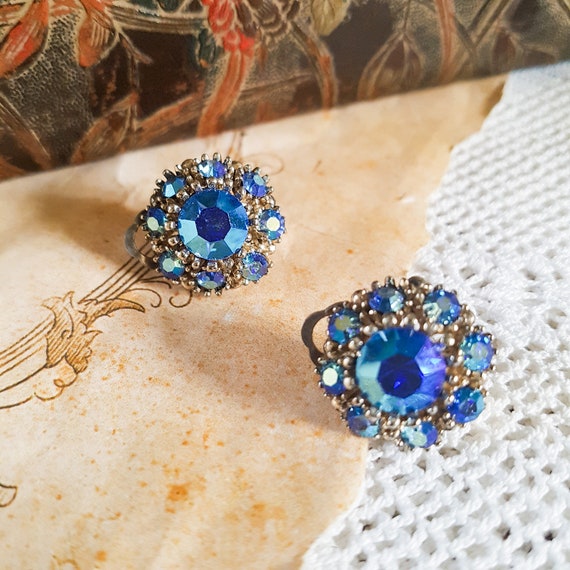 VINTAGE SPHINX earrings,turquoise blue earrings, … - image 2