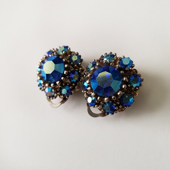 VINTAGE SPHINX earrings,turquoise blue earrings, … - image 6