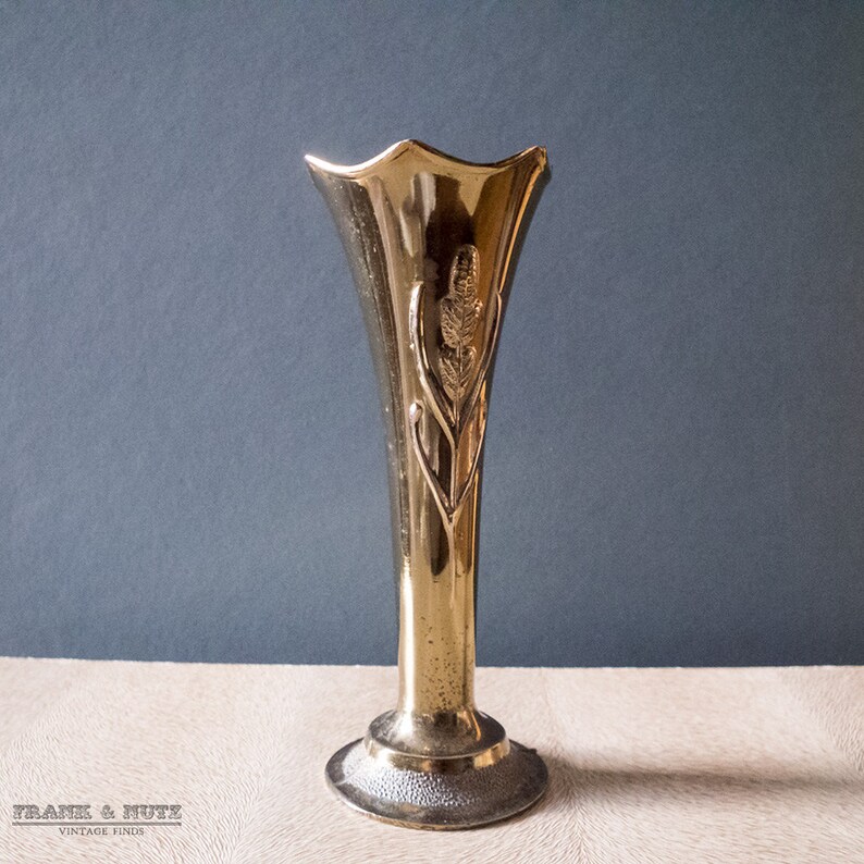 Vintage Metal Single Bud Vase Trumpet Vase Art Deco English Etsy UK